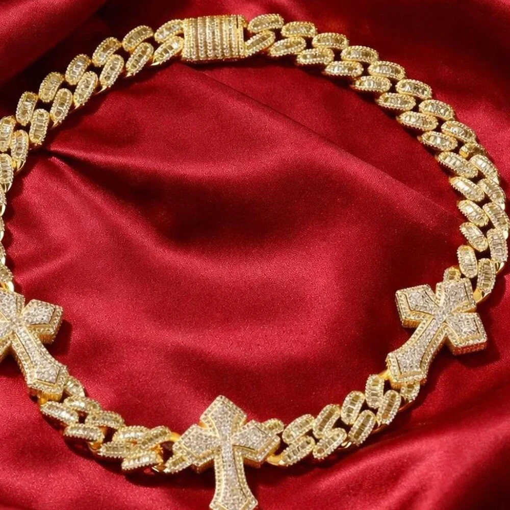 Gold Cross Necklace 16 Inch